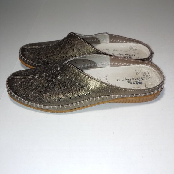 SPRING STEP PARRE BRONZE LEATHER CLOGS SIZE SIZE 40 - Picture 5 of 8